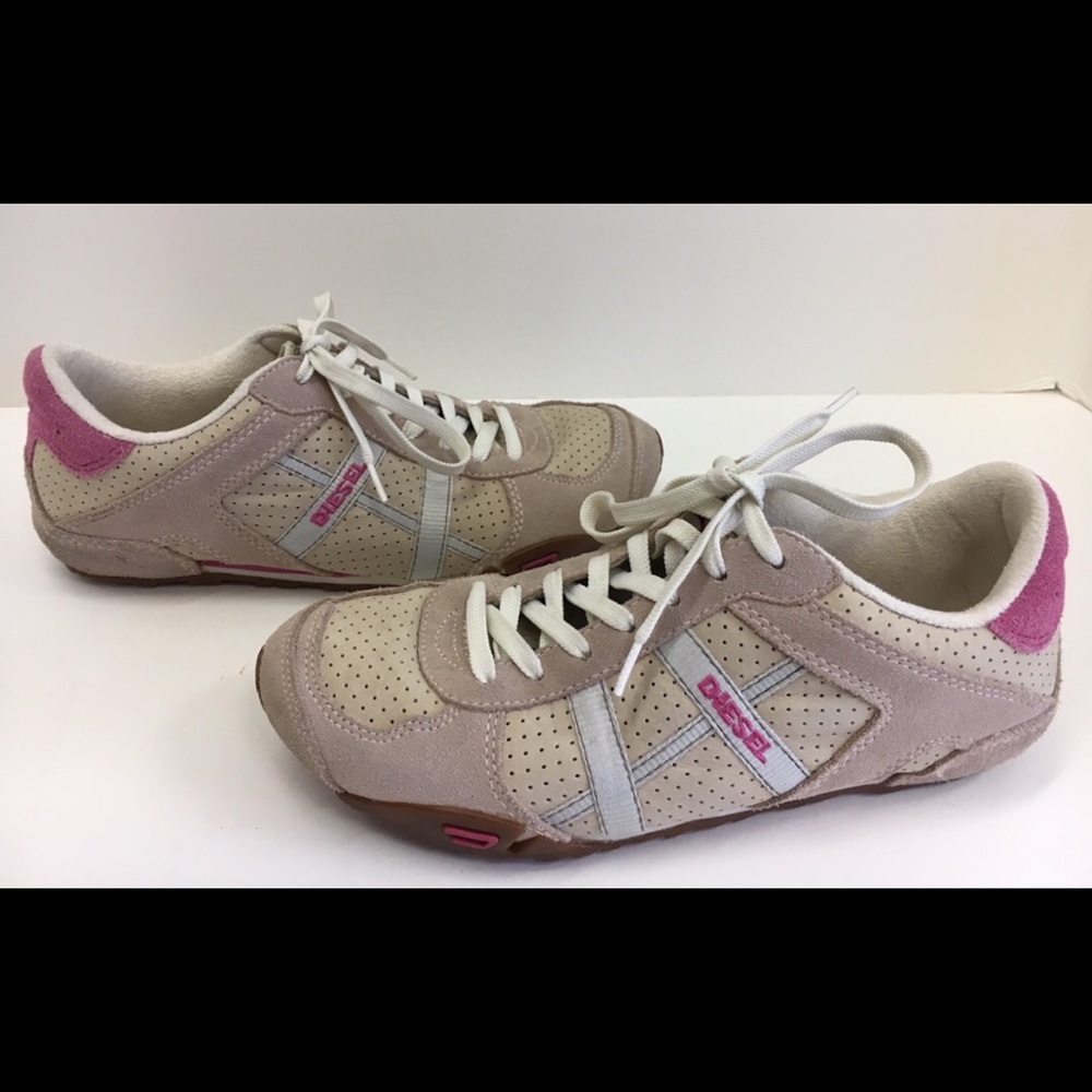 DIESEL “Avy” Pink Suede Shoes